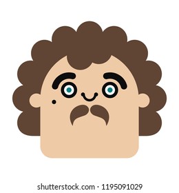 Funny Man Cartoon Character. Vector Illustration.