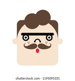 Funny Man Cartoon Character. Vector Illustration.