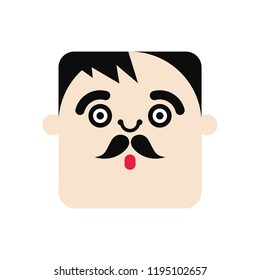 Funny Man Cartoon Character. Vector Illustration.