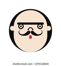 Funny Man Cartoon Character. Vector Illustration.