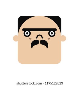Funny Man Cartoon Character. Vector Illustration.