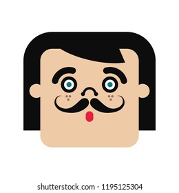 Funny Man Cartoon Character. Vector Illustration.