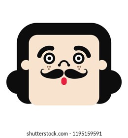 Funny Man Cartoon Character. Vector Illustration.