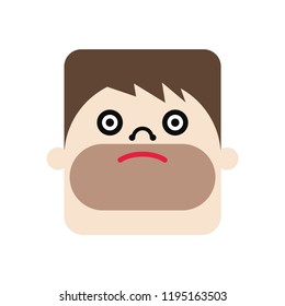 Funny Man Cartoon Character. Vector Illustration.