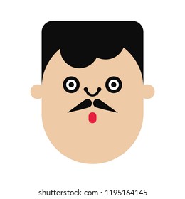Funny Man Cartoon Character. Vector Illustration.