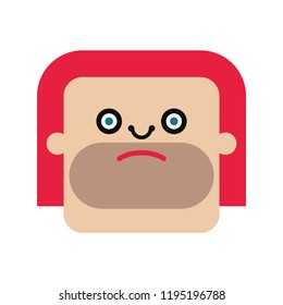 Funny Man Cartoon Character. Vector Illustration.