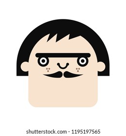 Funny Man Cartoon Character. Vector Illustration.