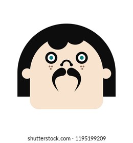 Funny Man Cartoon Character. Vector Illustration.