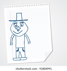 Funny Man cartoon doodle