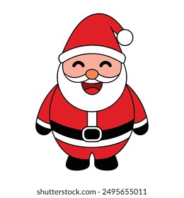 Funny man Christmas Santa Claus vector illustration