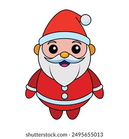 Funny man Christmas Santa Claus vector illustration