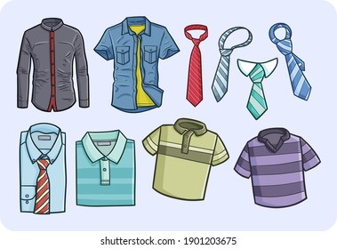 Funny man clothes in simple doodle style