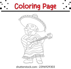 funny man coloring page for children