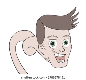 Hombre gracioso con cuello loco