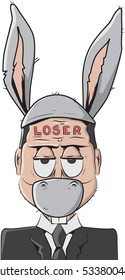 Funny man in donkey costume/ Editable Eps10.
