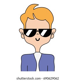 funny man with elegant clothes and hairstyle design