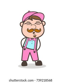 Funny Man Feeling Pain Vector Graphic Concept