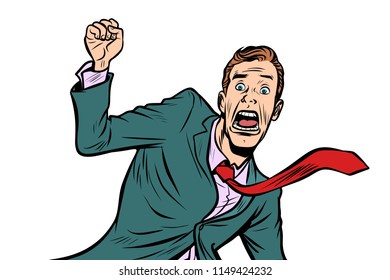 funny man fist up. Comic cartoon pop art retro vector illustration drawing