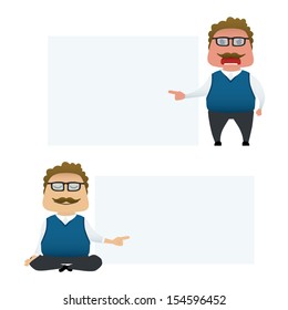 Funny man set doing actions for use in advertising, presentations, brochures, blogs, documents and forms, etc.