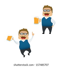 Funny man set doing actions for use in advertising, presentations, brochures, blogs, documents and forms, etc.