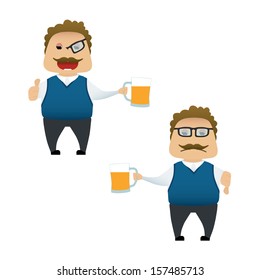 Funny man set doing actions for use in advertising, presentations, brochures, blogs, documents and forms, etc.