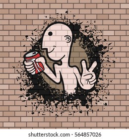 funny man with soda can draw