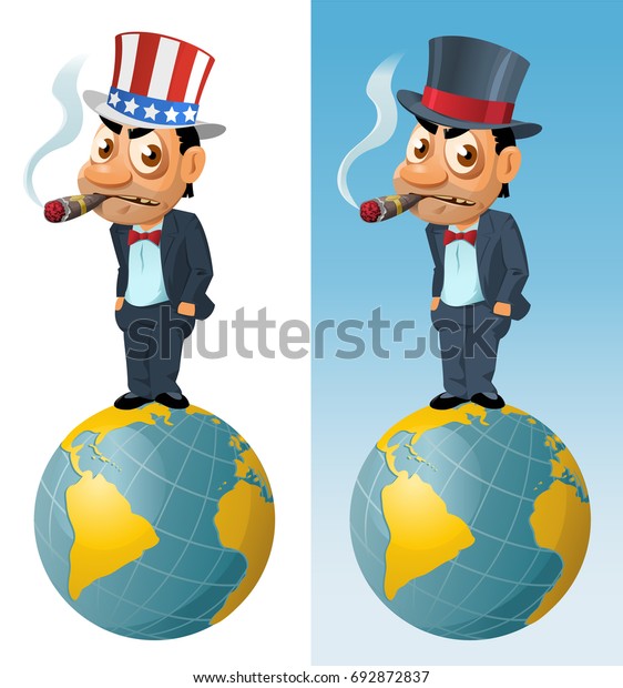 Funny Man Top Hat Patriotic Hat Stock Vector Royalty Free