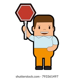 funny man with traffic signal avatar character