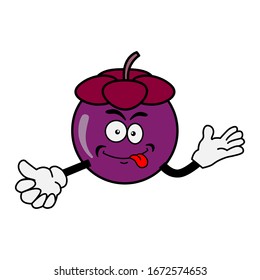 funny mangosteen characters are confused vector illustration,mangosteen cartoon