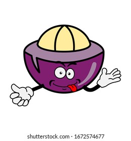 funny mangosteen characters are confused vector illustration,mangosteen cartoon