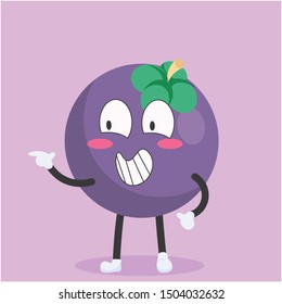 funny mangosteen characters with happy expressions vector illustration,mangosteen cartoon