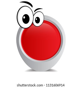 funny map pointer with cartoon eyes. 