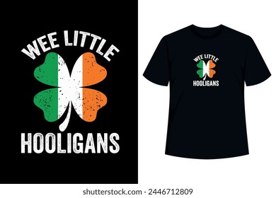 Funny March 17 Gift Idea for Kids, Men, Youth, Women, Boy - Wee Little Hooligan Apparel. 