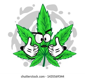 Funny Marijuana Cartoon Mascot Character Vector Stock Vector (Royalty ...