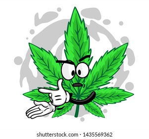 Funny Marijuana Cartoon Mascot Character Vector Stock Vector (Royalty ...