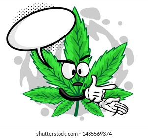 Funny Marijuana Cartoon Mascot Character Vector Stock Vector (Royalty ...