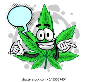 Funny Marijuana Cartoon Mascot Character Vector Stock Vector (Royalty ...