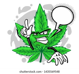 Funny Marijuana Cartoon Mascot Character Vector Stock Vector (Royalty ...