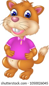 funny marmot cartoon standing with smile