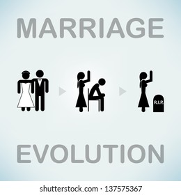 Funny marriage vector symbol