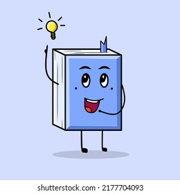 Funny Mascot Book is thinking. Vector flat cartoon character illustration icon. Isolated on a flat background. Smart book concept
