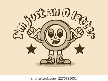 Funny mascot character design of an O letter