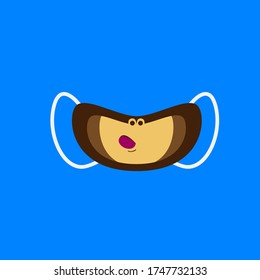 funny mask design illustration for kids, vector design illustration