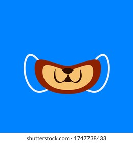 funny mask design illustration for kids, vector design illustration