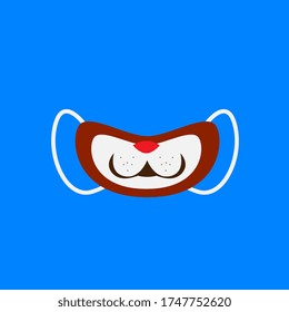 funny mask design illustration for kids, vector design illustration