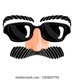 Funny mask image. April fool. Vector illustration design