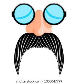 Funny mask image. April fool. Vector illustration design