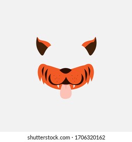 funny mask for kids party, vector design illustration 