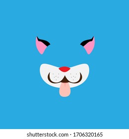 funny mask for kids party, vector design illustration 