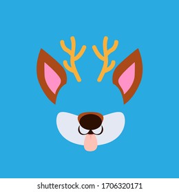 funny mask for kids party, vector design illustration 